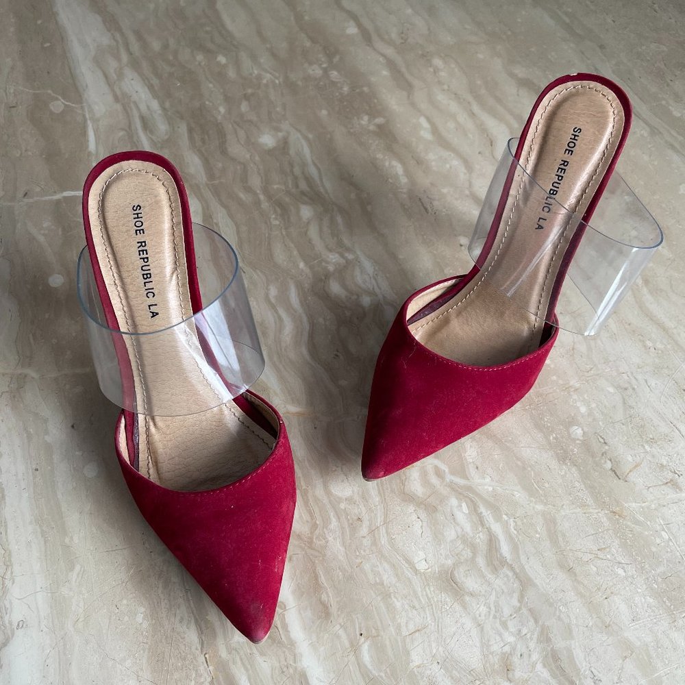 Red High Heel Shoe with Acrylic 8.5